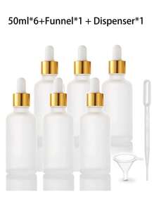 1Pc Travel-Friendly Frosted Glass Dropper Vials For Essential Oils, Aromatherapy, Perfume, And Cosmetics - 15ml/30ml/50ml Sizes With Glass Eye Dropper - Convenient Sample Container For Liquid Products, Living Room Home Bedroom Bathroom House Decor, Travel Stuff, Wedding, Party, Birthday, Gifts For Men Mom Dad Friends, New Years, Accessories, Funny Gift