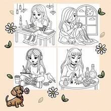 2 piezas Libros para colorear de estilo gótico, adecuados como regalos para amigos, parejas y familia, apropiados para fiestas, San Valentín, cumpleaños y otras festividades. Materiales para pintar y aprender, 22 páginas, libros