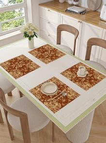 1 buc. Față de masă cu model floral Red Palace, stil boem, material imitație de in, 1 fel de masă, 4 șervețele, 1 față de pernă, 3 opțiuni de produse, decor pentru casă, articole pentru petreceri de interior/exterior, decorare tematică, decorare cameră. Potrivit pentru decorarea bucătăriei și decorarea petrecerilor pentru evenimente.