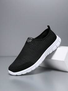 Mesh Slip-On Casual Soft Bottom Breathable Athletic Sneakers, Summer Slouchy Shoes