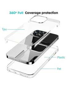1 pieza Funda protectora transparente de 2 en 1 con protector de pantalla frontal, borde suave de TPU + cubierta trasera dura de PC, compatible con iPhone 17/17 Pro/17 Pro Max/17 Air/16/16E/15/14/13/12/11 Pro Max/Plus/SE2/SE3/7/8 y OPPO, Galaxy A07 4G, Redmi A5/12/13C/12C/Note 12 Pro/NOTE14 PRO+/NOTE13 PRO/NOTE13 PRO+/POCO M6 PRO/OPPO X6 5G