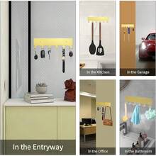 New  Key Holder For Wall, Key Hooks  6 Hooks, Wall Mounted Key Holder For Hallway, S Adhive Key Rack(Gold) - Gold 6 Hooks - View 6