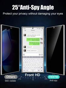 غطاء شاشة خصوصية مضاد للتجسس، متوافق مع سامسونج جالاكسي S21/S22/S23/S24 أولترا/S24 FE/S25 أولترا/S25، بدون فقاعات، حماية خصوصية، مضاد للخدش، مضاد للسقوط، أساسيات حماية الشاشة، مناسب للاستخدام اليومي والمكتبي وحماية خصوصية المنزل، غطاء شاشة مقاوم للماء من الزجاج المقسى مضاد للصدمات ومقاوم للبصمات بتغطية كاملة 2 قطعة