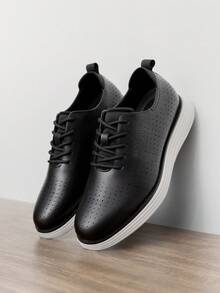 Men Fashion Dress Sneakers Oxfords Classic Casual Shoes 2.0 - 黑白 - 查看 1