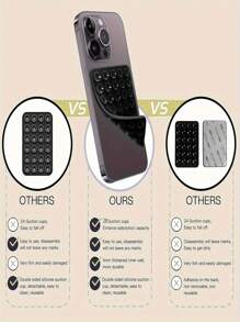 1pc Dual-Sided 28-Grip Thick Anti-Slip Phone Holder, Suitable For Selfie & Video Shooting, Strong Grip, Fits Most Phones, Durable Smooth Silicone Suction Cup, Applicable For Car Glass, Shower Use, Ideal Video Recording & Photography Tool Phone Accessory