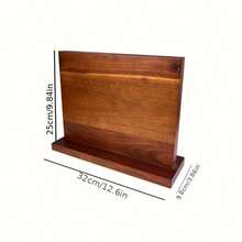 1pc Rosewood Magnetic Knife Holder With Square Rack For Kitchen Chef Knives, Simple Storage Rack For Home Use (Knives Not Included) - Apricot - View 8