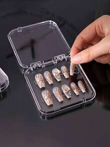 11件套透明美甲收纳盒，亦可作珠宝收纳盒、无味美甲展示架，便携式防尘防潮收纳盒，适用于存放美甲贴片、配件及美容用品——是沙龙或居家使用的理想之选，也适合度假海滩、浴室、卧室等场合，父亲节礼物，亦可作珠宝盒、收纳袋、化妆刷架、香水收纳盒、化妆包等，是送给女性的礼物，也是圣诞礼物的理想选择。