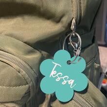 1 Stück Gepäckanhänger aus Acryl mit Schleife - süßer minimalistischer personalisierter Namen Tasche Identifikator, leichtes Reiseaccessoire für Rucksäcke und Koffer