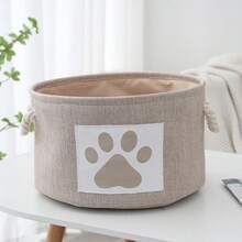 1 pieza Cesta de juguetes para perro, Caja de juguetes para perro, Contenedor de juguetes para perro, Almacenamiento de juguetes para perro, Organizador de almacenamiento para mascotas, Cesta de almacenamiento de tela con asas, Cesta de almacenamiento para juguetes de perro, juguetes de gato, juguetes de mascotas, Cesta para perros para juguetes, mantas, ropa para mascotas, accesorios, Organización y almacenamiento para perros, Regalo de Navidad