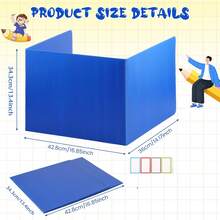 4-Pack Colorful Plastic Divider Partitions, Desk Study Cubicle Separators, Office Privacy File Folders, With 1 Piece Name Label Sticker, Suitable For Office And School School Supplies, Back To School - Color - View 3