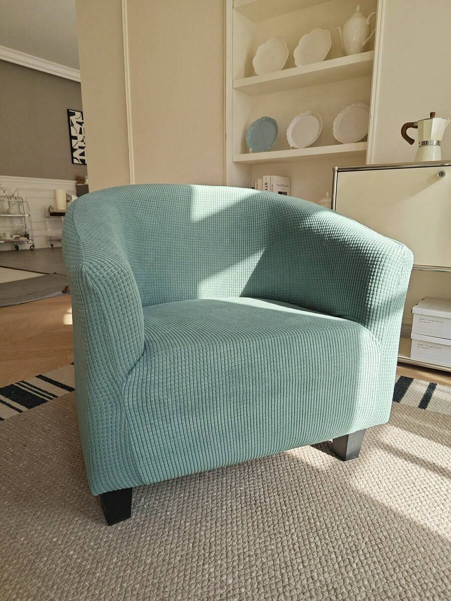 Elastic Jacquard Chair Cover, Full Coverage Sofa Cover, Multi-Color Options Universal Home Chair Cover, All Season Use, Wear-Resistant Stain-Resistant Cat Paw Pattern, Thickened Dust-Proof, High Elasticity Sofa Cover - Deep Mint - View 1