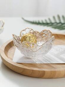 Conjunto de tazones para mojar de vidrio con diseño de flores de cerezo - Adecuado para aperitivos, postres, frutas y salsas - Bordes dorados elegantes, perfecto para cocinas y restaurantes del hogar, útiles escolares