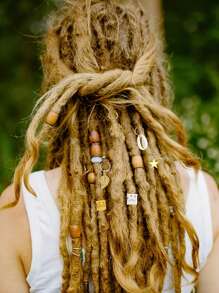 80PCS Golden Hair Accessories For Braids, Aluminum Dreadlocks, Dreadlocks Hair Accessory Sets, Metal Bracelets Dreadlocks, Braid Hair Jewelry, Hair Bands, For Decorating Women And Men's Hair ,Flat Claw Clip, Claw Clips, Clips For Hair, Hair Slide, Hair Claws