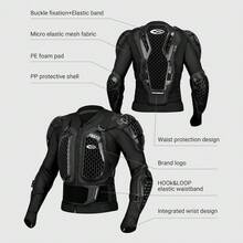 1Pc Black Motocross Enduro Racing Anti-Drop Armor Motorcycle Armor Jacket Men Full Body Armor Chest And Back Protection Jackets Moto Riding Protective Equipment M-3XL Rider Gift - Multicolor - View 8