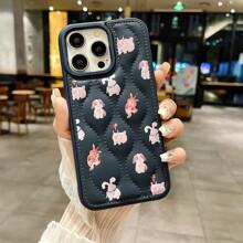 Funda protectora con absorción de golpes y diseño minimalista y elegante compatible con Apple 13/14, serie de animales con chaquetas de plumas de dibujos animados, cubierta para todo el Body resistente a arañazos y a prueba de golpes compatible con Apple 15