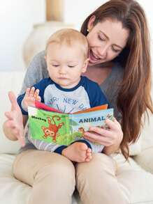 6 piezas de libros de tela suave, libros de tela irrompibles para frutas, animales, números, formas, reconocimiento familiar, juguetes cognitivos para promover el aprendizaje temprano y el desarrollo cognitivo, regalos de Navidad, cumpleaños, Acción de Gracias, libros sensoriales para bebés, libros cognitivos