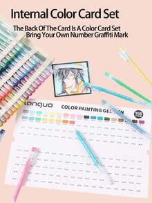 Languo 168pcs Storage Bag Notebook Pen Set,Highly Attractive Note Pen,For Drawing And Graffiti Notebook Writing Marker Pen Strong Coverage Even,Large Storage Capacity,Ink Discharge,Art Supplies Marker For Writing Notes [For Professional Art Painting Purposes] Suitable For Daily Gifts School Supplies,Back To School - Sets - View 9