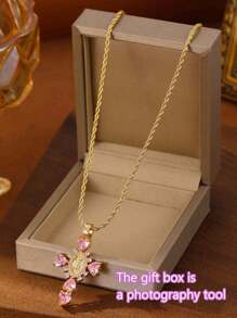 1 Stück 14K Gold Kreuz Kette für Frauen, funkelnder Wassertropfen/Herz Kubikzirkonia, zierlicher Jungfrau Maria Engel Anhänger Choker Kette, zierlicher Schmuck Geschenk für Hochzeit/Muttertag/Valentinstag/Religiöse Glaubensfeste