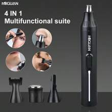 Kit profesional de aseo 4-en-1, recargable por USB, cortadora de vello de nariz y orejas, afeitadora de barba y cejas, herramientas de cuidado personal para hombres, capacidad de batería de 500mAh