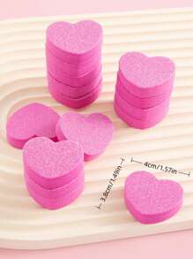 50/30/10pcs Heart Shape Mini Nail Buffer Block,100/180 Grit Double-Sided Sponge Nail File,Professional Nail Polishing Tools For Shaping And Smoothing,Suitable For Manicures And Pedicures