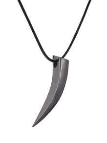 1 Pc Punk Hip Hop Stainless Steel Crescent Tooth Spike Pendant Necklace Men Women Fashion Wolf Tooth Chain Necklace Jewelry