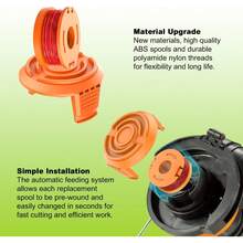 20 Pack WA0010 Replacement Spool For Worx  Eater String, Compatible With Worx String Trimmer,10ft 0.065" Trimmer Line Replacement Spool ,For Worx Trimmer Spools(16 Spools+4 Cap) Halloween Christmas New Year - 1 - 查看 5