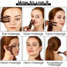 2Pcs/Set Wooden Massage Tools Meridian Massage Comb Gua Sha Facial Tools Sandalwood Scalp Massage Comb Nose Scrubber Eyes Facial Wood Massager Tool Handheld Massager Tool Gift For Women,Back To School,Travel Holiday Essentials,Hair Accessories For Women