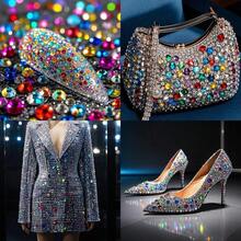 Local Shipping 2025 NEW Assorted Shapes Rhinestone For Crafts,1400pcs AB Colour Gems Jewels Flatback Rhinestones,  Face Art Gem Jewel For Crafting, Acrylic Gemstones DIY Halloween Party Decorations - Lake Blue AB - View 5