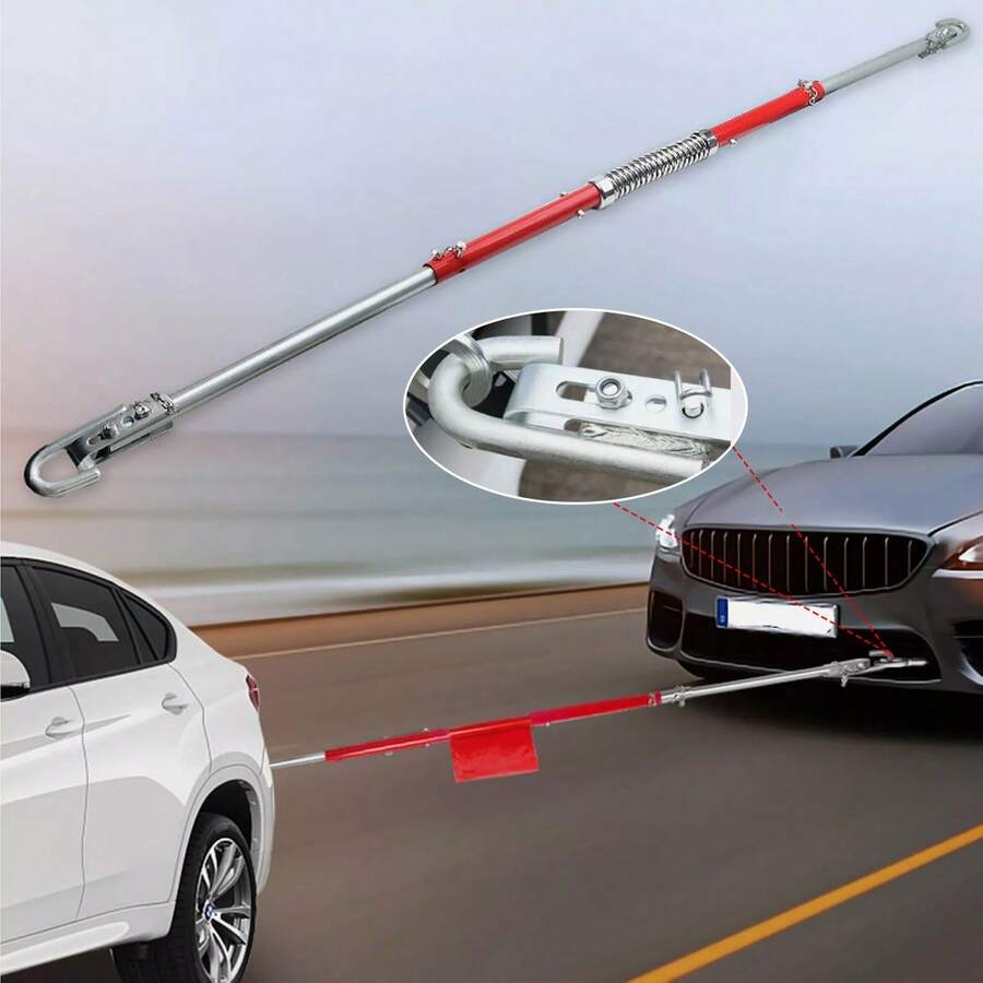 Shock Absorber Trailer Bar, Towing Bar, Auxiliary Towing Bar, Can Be Twisted 90 Degrees, Suitable For Cars, Trucks, And RVs, With A Load Capacity Of 3T - Silver - View 1
