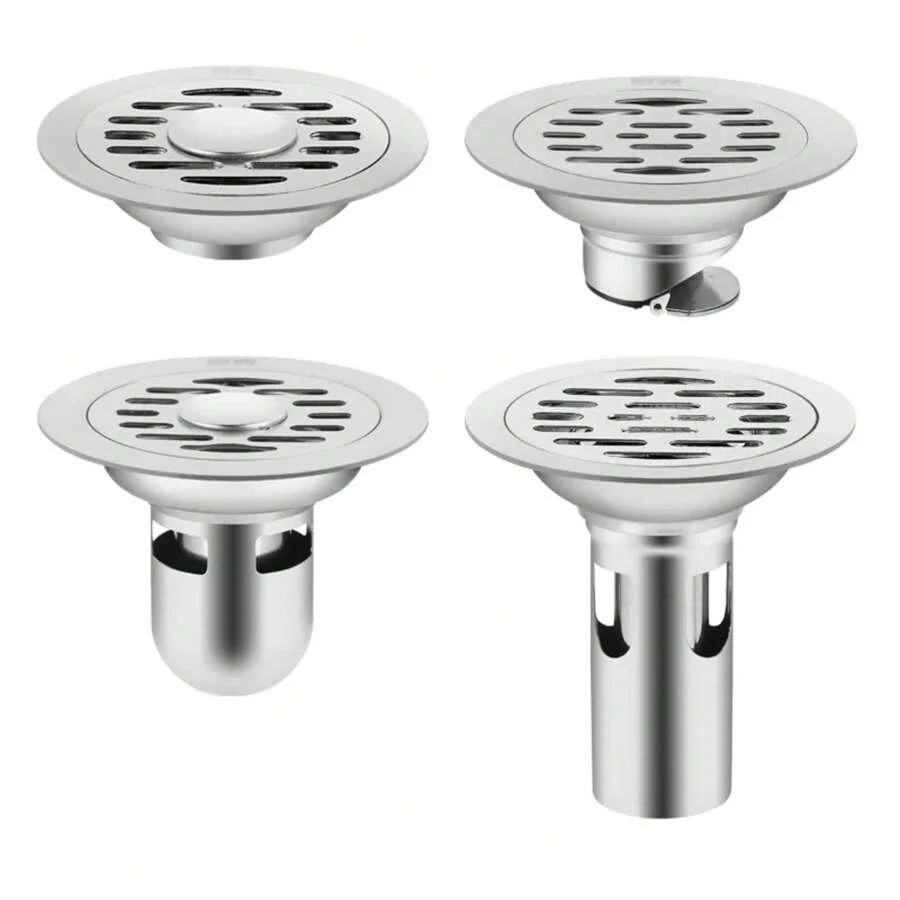 Stainless Steel Floor Drains Shower Anti-Odor Drainer Bathtub Ground Leakage Hair Catcher Kitchen Bathroom Hardware Accessories