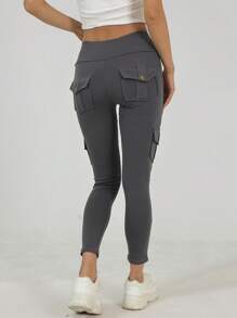 Butt-Lifting Cargo Yoga Leggings – High Waist Tummy Control Workout Pants With Pockets