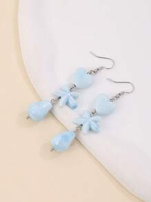 1 par de brincos minimalistas de cerâmica com pingente em forma de estrela-do-mar azul e elementos mistos, elegantes e versáteis, adequados para férias, festas e uso diário