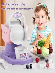 Set de fabricante de helado de dibujos animados para niños, máquina comestible de helado/sorbete, juguete interactivo casero para niños y niñas, regalo para vacaciones