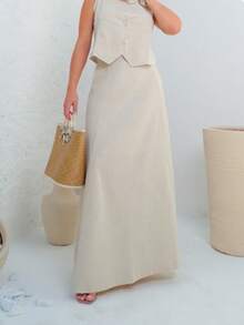 Women Skirts - Màu be - Xem 4