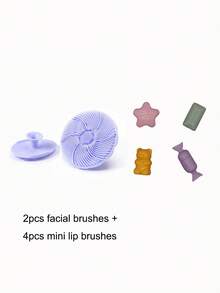 1pc/2pcs/4pcs Silicone Soft Comfortable Water Drop Face Cleaning Brush, Massaging Facial Pore Cleansing Device, Mini Silicone Lip Brush With Cap For Lip Makeup, Portable Travel Makeup Brush Set