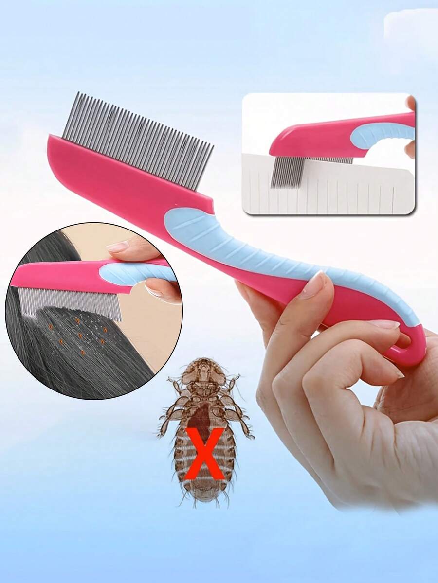 2pcs Fine-Tooth Comb, Lice And Flea Removal Comb, Pet Flea Comb - Suitable For Women's Body Care, Travel, Outdoor, Sports, Office Portable Hair Comb