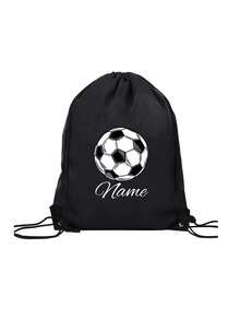 Personalized Nylon Drawstring Pocket, Can Be Printed With Name, Text Or Logo, Custom Backpack For Event Planners. This Bag Is Suitable For Daily Use By Boy And Girl, Suitable For Going Out, Exercise, Travel, Shopping, Beach And Other Occasions. - Black and White Football - View 11