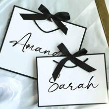 1 pièce/Sacs cadeaux personnalisés avec nom, sacs cadeaux attachés avec ruban, sacs cadeaux de remerciement, sacs cadeaux en papier, sacs pour magasins de vêtements et de shopping avec rubans, sacs en papier artisanal, emballage d'expédition, sacs cadeaux d'anniversaire, sacs cadeaux de mariage, sacs cadeaux de demoiselle d'honneur
