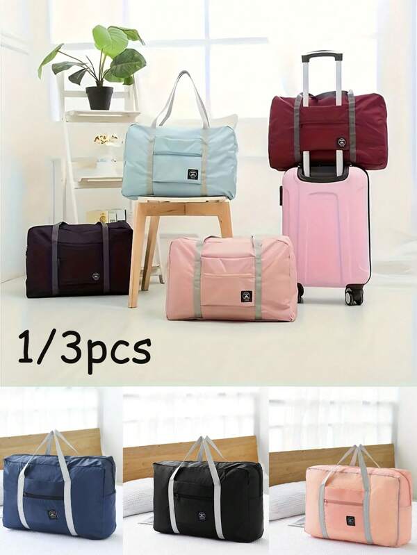 1 pieza Bolsa de viaje plegable multicolor y multifuncional, organizador de equipaje, bolsa de viaje, serie de bolsos, bolsa de gimnasio, bolsa de un día, bolsa de fin de semana, bolsa escolar, esencial de viaje, organizador de viaje, apta para playa, vacaciones de verano, gran capacidad, bolsa de almacenamiento con ruedas