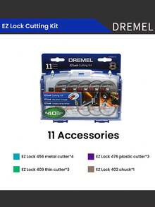 DREMEL Accesorios de pulido - Juego de accesorios de corte EZ para herramientas rotativas, kit de accesorios de pulido/corte/grabado para herramientas eléctricas - Multicolor - Ver 11