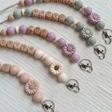 [Custom-Made] 1pc Daisy Handmade Wooden Beads Keychain/Bag Chain Personalized Mother's Day Gift Christmas Gift Girl's Gift Lanyard - Multicolor - View 5