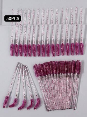 New Disposable Eyelash Brush, Crystal Multicolor Eyelash Curler Eyelash Comb Eyelash Extension Tool Spiral Eyebrow Brush Eye Makeup Brush Set (10/20/50/100PCS), Multiple Sizes Available