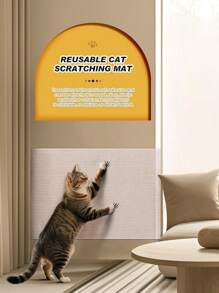 78.7"X15.8" Cat Scratch Mat, Trimmable Self-Adhesive Carpet, DIY Climb Cat Scratcher For Furniture Couch Or Wall Protector, Covering Cat Scratching Post Replacement Pads