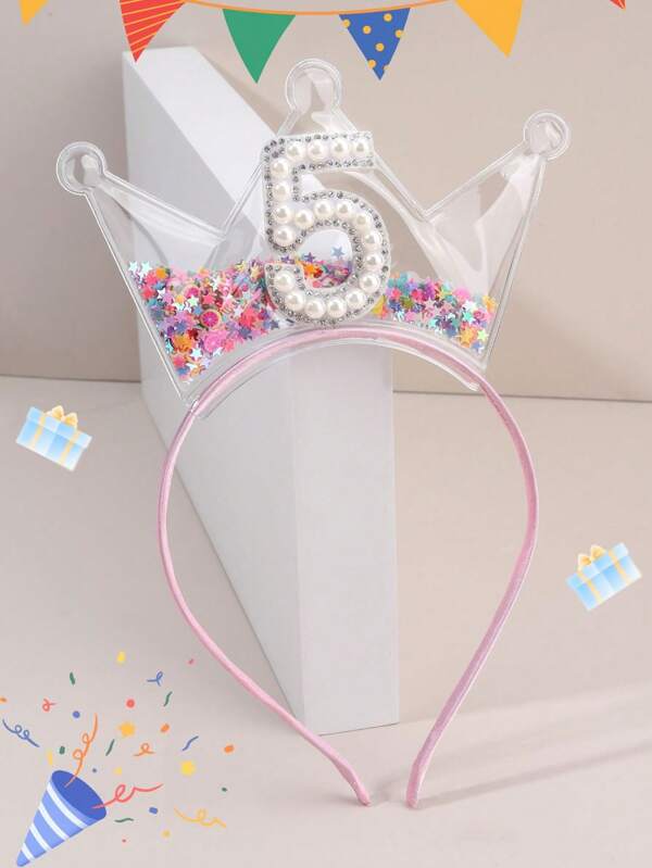 1 szt. Kolorowa opaska do włosów dla dziewczynek na urodziny, opaska z żelazną gwiazdą dla maluchów, urocze akcesoria do włosów na prezent urodzinowy dla dzieci