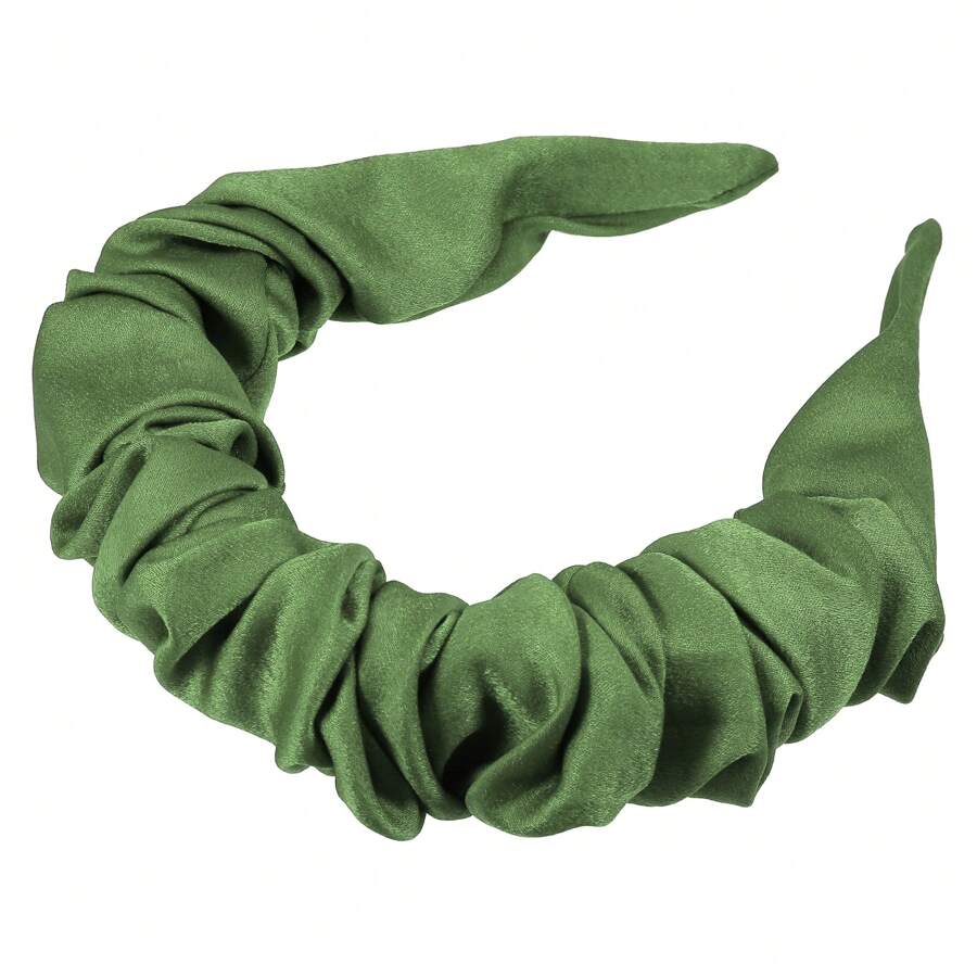 Solid Color Pleated Headband, Women Hairband Hair Hoop - 綠色 - 查看 1