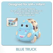 Baby Toy Car For 18 Months Infant, Soft Rubber Push And Go Car For 1 2 Year Old Girls Boys,Rattle And Roll Car With Playmat/Storage Bag, Birthday Gift For Toddler