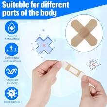 40/120pcs Flexible Fabric Adhesive Bandages Bulk Assorted Breathable Bandages For Finger Wound Family First Aid Skin Wrap For Emergency Kit Bag - Multicolor - View 3