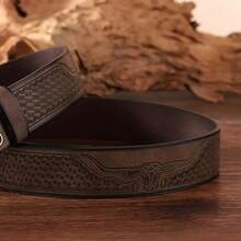 1 szt. Uniwersalny, kowbojski pasek z wytłoczonym nadrukiem graficznym w stylu western, swobodny, boho, ze skóry PU, nity, modny, wszechstronny, młodzieżowy, stylowy pasek, odpowiedni na każdą porę roku, lato, szkoła, codzienny, biznes, chłopak, mąż, ojciec, tata, prezent dla mężczyzny, codzienne noszenie, moda, nastolatek, outdoor, wakacje, sport, podróż, ulica, boho, vintage, jesień, Halloween, akcesoria jesienno-zimowe, odpowiedni dla nastolatków, młodzieży, mężczyzn, codzienny, outdoor, sport, wakacje, prezenty na ukończenie szkoły, urodziny, codzienne noszenie