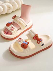 1 Pair Women's Removable Flower Decor Soft-Step Sandals, Two-In-One Design, Versatile Beach Slides