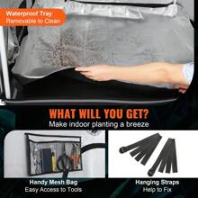 KOMHTOM Growzelt, hochreflektierendes 2000D Mylar-Gewächszelt für Hydrokulturen mit Sichtfenster, Werkzeugtasche und Bodenwanne, Indoor-Growzelt für Hydrokultur und Indoor-Pflanzenzucht, 122 x 61 x 183 cm, Schwarz